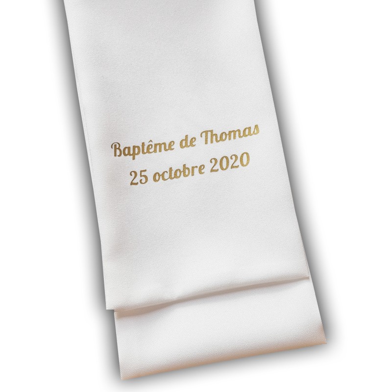 Écharpe De Baptême Blanche En Coton - Dimensions 25x100 Cm - Neuve Avec étiquettes